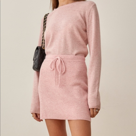 Reformation Luella Cashmere Mini skirt in pink - Picture 1 of 8